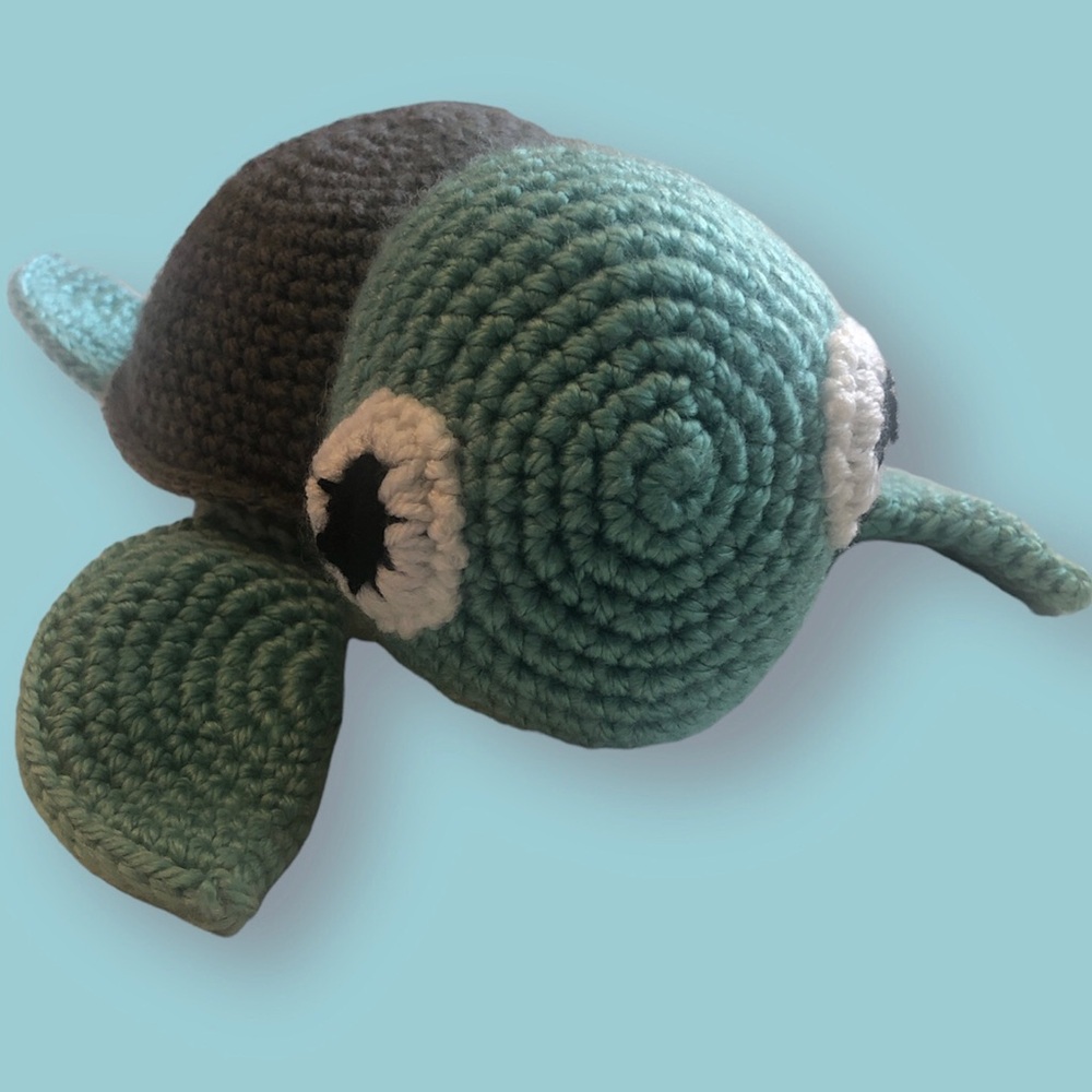 Brand new crocheted (by me) sea turtle- approximately 8x11 inches
